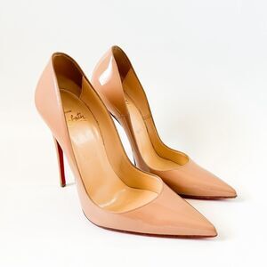 Christian Louboutin So Kate Nude Patent Leather Heels Size 37, 7